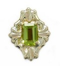 SOLID BACK EMERALD CUT PERIDOT SLIDE