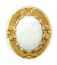 SOLID BACK OVAL OPAL SLIDE W/GOLD SC