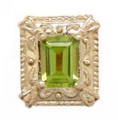 SOLID BACK EM/CUT PERIDOT SLIDE