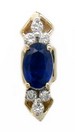 SOLID BACK SLIDE W/OVAL SAPPHIRE AND