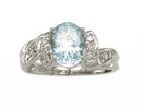 LDS OVAL AQUA & DIA RING