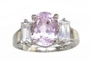 LDS OV KUNZITE & WHITE SAPP BAGUETTE