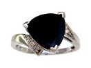 LDS TRILL FACETED ONYX & DIA RING