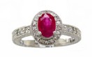 LDS OVAL RUBY & DIAMOND RING