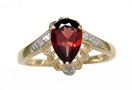 LDS P/S GARNET AND DIA RING