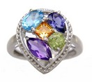 LDS MULTI COLOR SEMI PRECIOUS RING