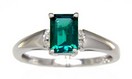 LDS E/C EMERALD & DIA RING