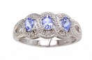 LDS 3 OVAL TANZ & DIAMOND RING