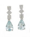 LDS P/S AQUA & DIAMOND EARRINGS