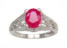 LDS RUBY & DIAMOND RING    0.058CT