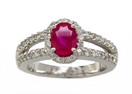 LDS RUBY & DIAMOND RING  0.46CT