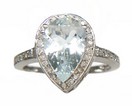 LDS AQUA & DIAMOND RING