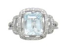 LDS AQUA & DIA RING     0.17CT