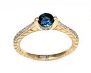 LDS ROUND SAPPHIRE & DIAMOND RING