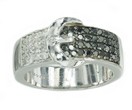 LDS BLACK & WHITE DIAMOND BELT RING